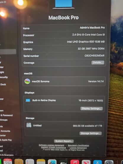Macbook Pro 2019 i9 - Image 8