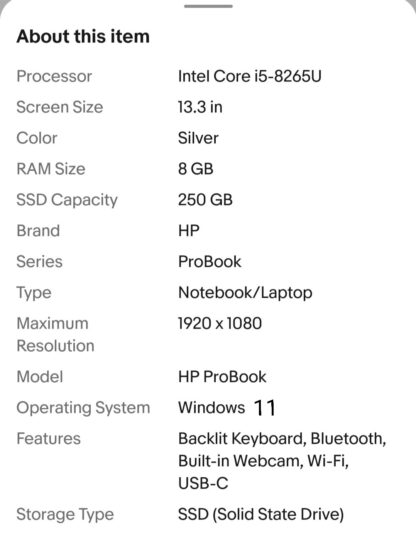 HP ProBook i5 8th Gen - Image 11