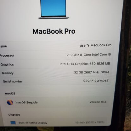 Macbook Pro 2019 i9 32GB 1TB - Image 8