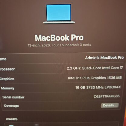 Macbook Pro 2020 i7 13inch - Image 8