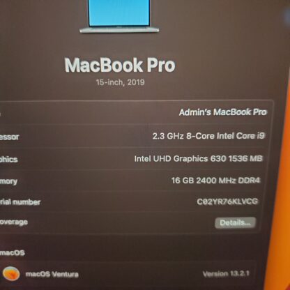 Macbook Pro 2019 i9 15inch - Image 8